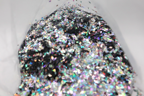 VARIEGATED SILVER DIAMOND FLAKES