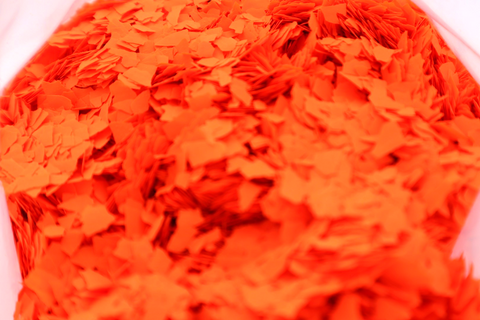 FLUORESCENT ORANGE FLAKES